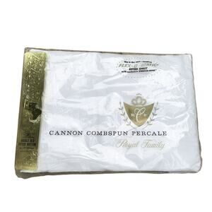 Vintage Cannon Home Spun White Double Bed Fitted Bottom Flex O-Matic Made in USA